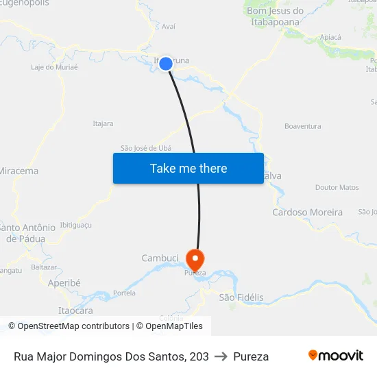 Rua Major Domingos Dos Santos, 203 to Pureza map