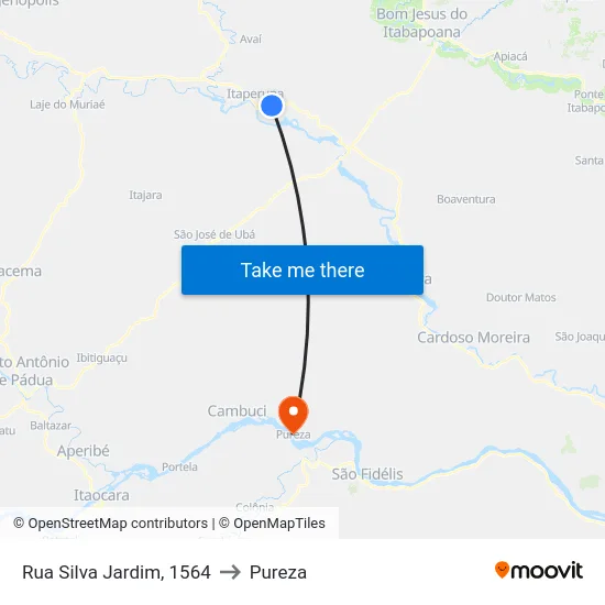 Rua Silva Jardim, 1564 to Pureza map