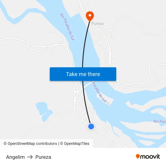 Angelim to Pureza map
