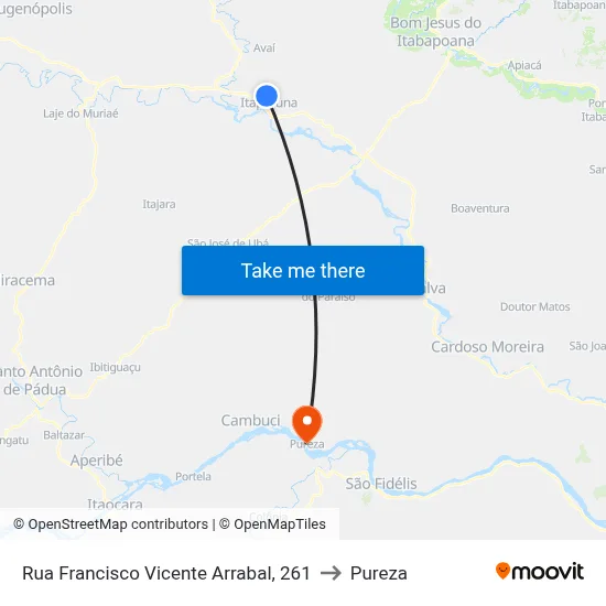 Rua Francisco Vicente Arrabal, 261 to Pureza map