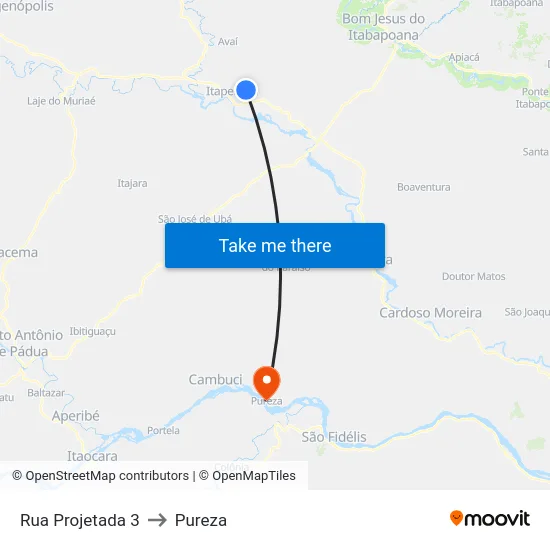 Rua Projetada 3 to Pureza map