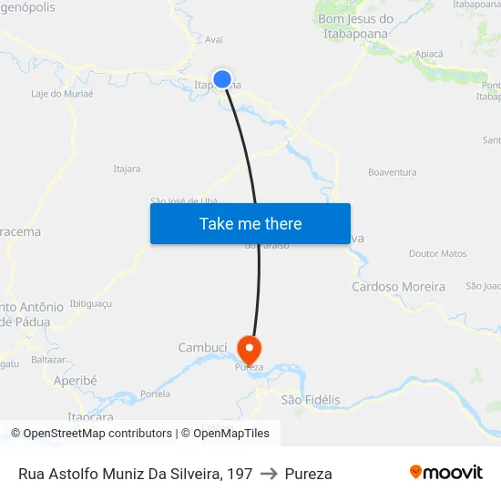 Rua Astolfo Muniz Da Silveira, 197 to Pureza map