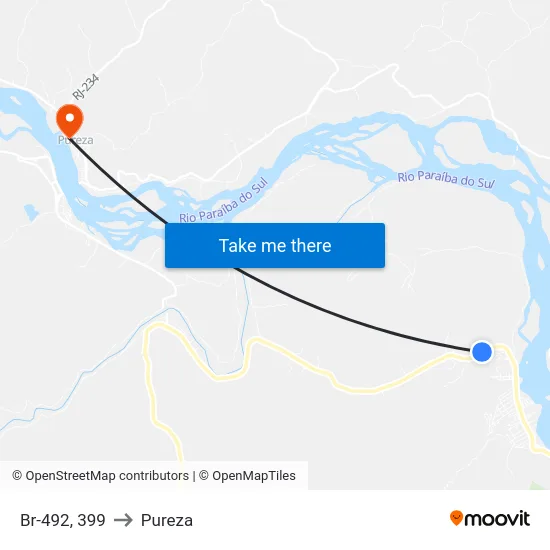 Br-492, 399 to Pureza map