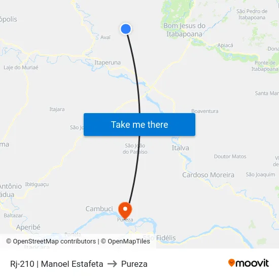 Rj-210 | Manoel Estafeta to Pureza map