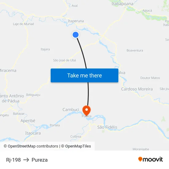 Rj-198 to Pureza map