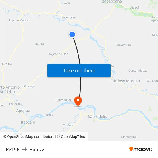 Rj-198 to Pureza map