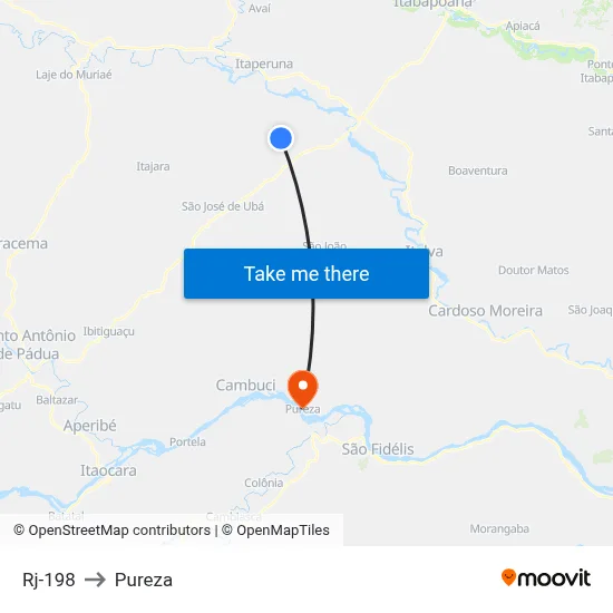 Rj-198 to Pureza map