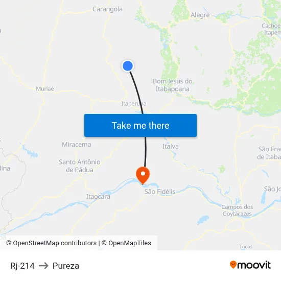 Rj-214 to Pureza map