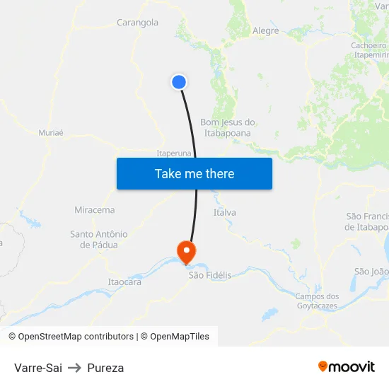 Varre-Sai to Pureza map