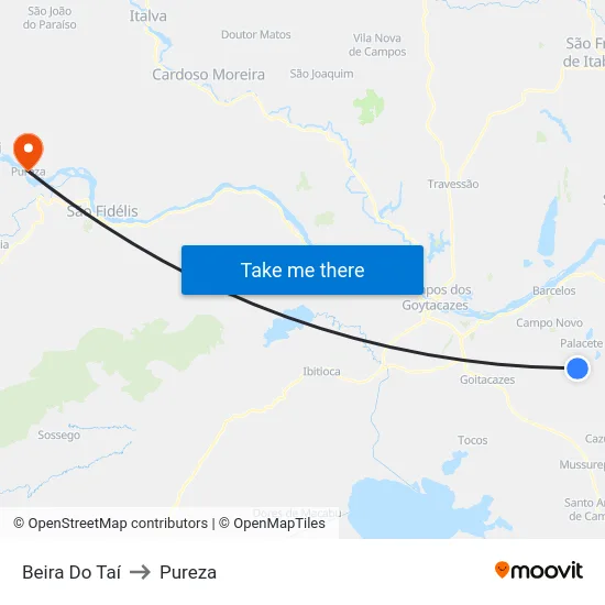 Beira Do Taí to Pureza map