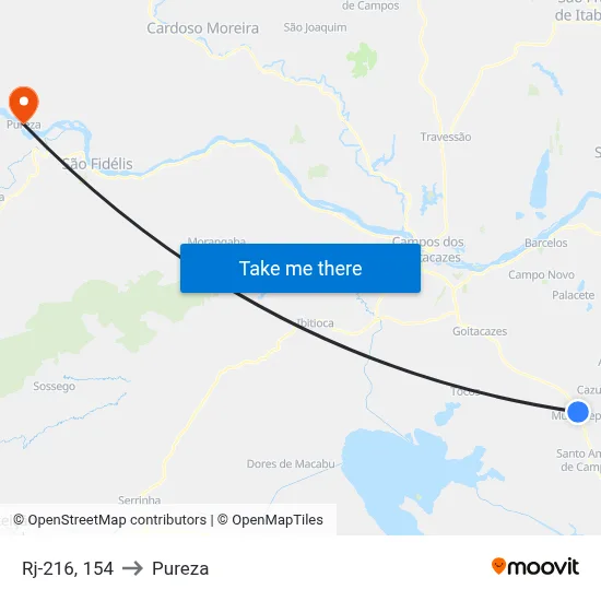 Rj-216, 154 to Pureza map