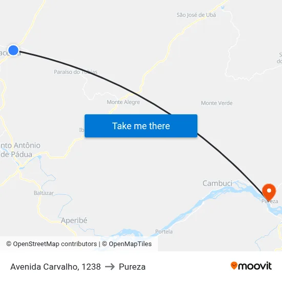 Avenida Carvalho, 1238 to Pureza map