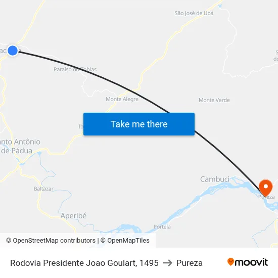 Rodovia Presidente Joao Goulart, 1495 to Pureza map
