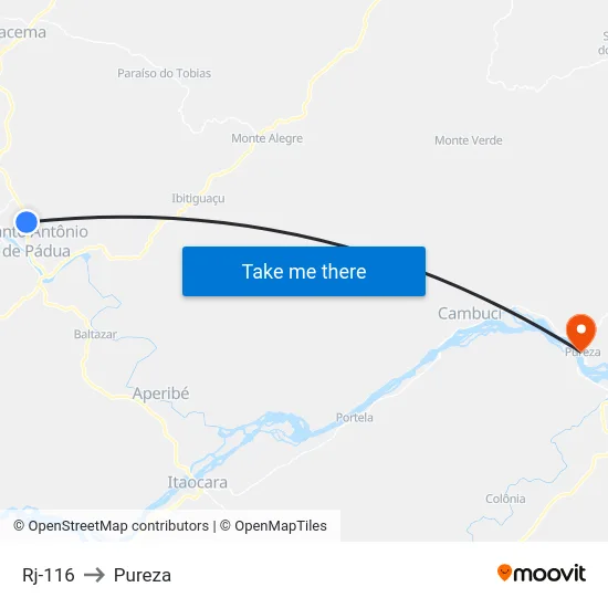Rj-116 to Pureza map