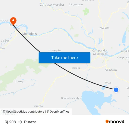 Rj-208 to Pureza map