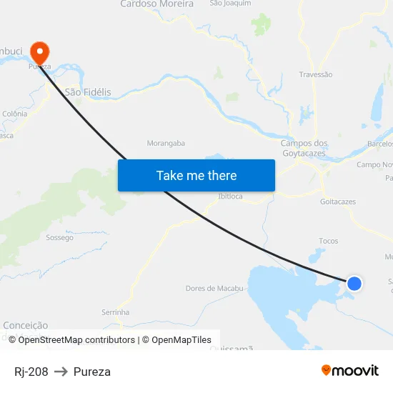 Rj-208 to Pureza map