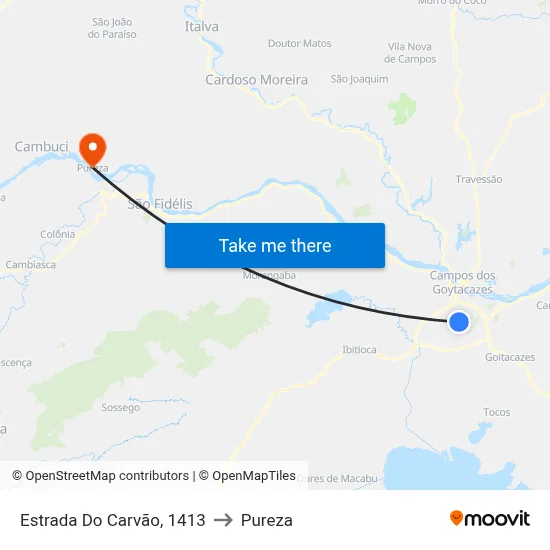 Estrada Do Carvão, 1413 to Pureza map