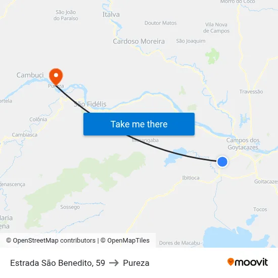 Estrada São Benedito, 59 to Pureza map