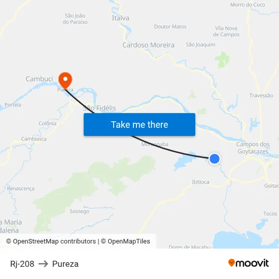 Rj-208 to Pureza map