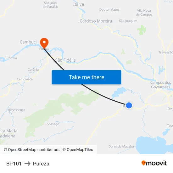 Br-101 to Pureza map
