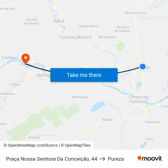 Praça Nossa Senhora Da Conceição, 44 to Pureza map