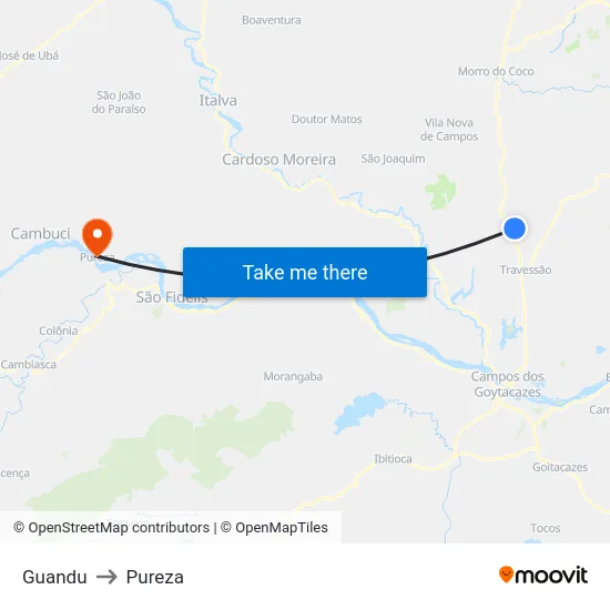 Guandu to Pureza map