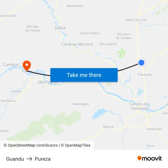 Guandu to Pureza map