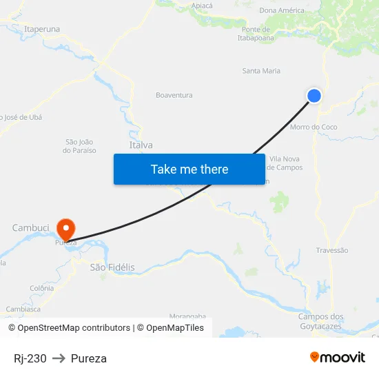 Rj-230 to Pureza map