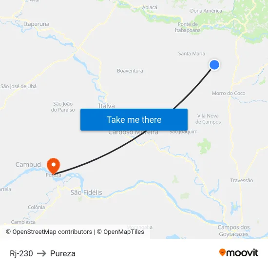 Rj-230 to Pureza map