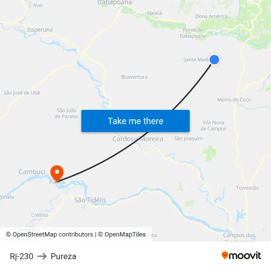 Rj-230 to Pureza map