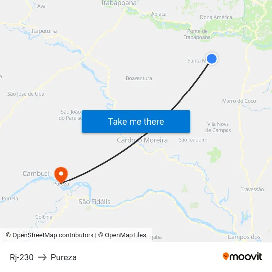 Rj-230 to Pureza map