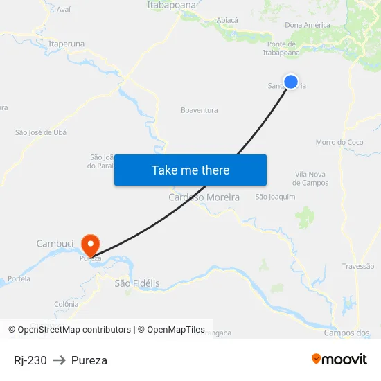 Rj-230 to Pureza map