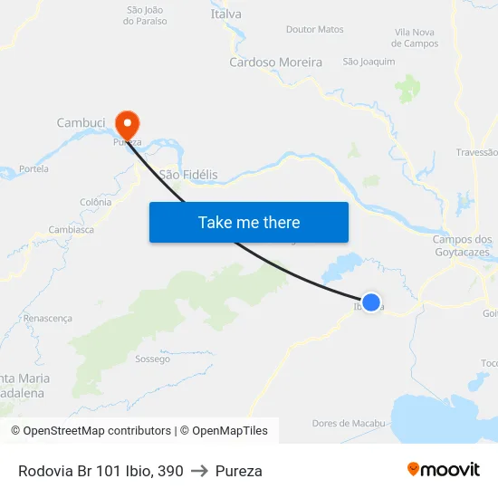 Rodovia Br 101 Ibio, 390 to Pureza map