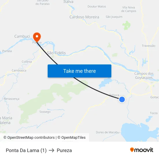 Ponta Da Lama (1) to Pureza map