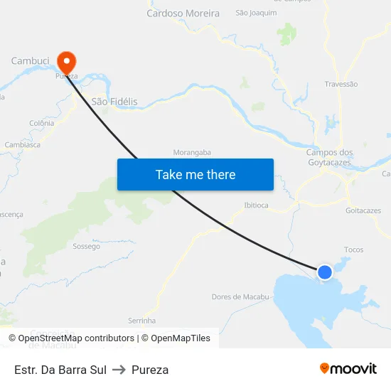 Estr. Da Barra Sul to Pureza map