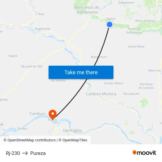 Rj-230 to Pureza map