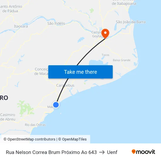 Rua Nelson Correa Brum Próximo Ao 643 to Uenf map