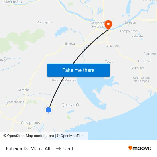 Entrada De Morro Alto to Uenf map