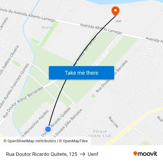 Rua Doutor Ricardo Quitete, 125 to Uenf map