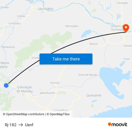 Rj-182 to Uenf map