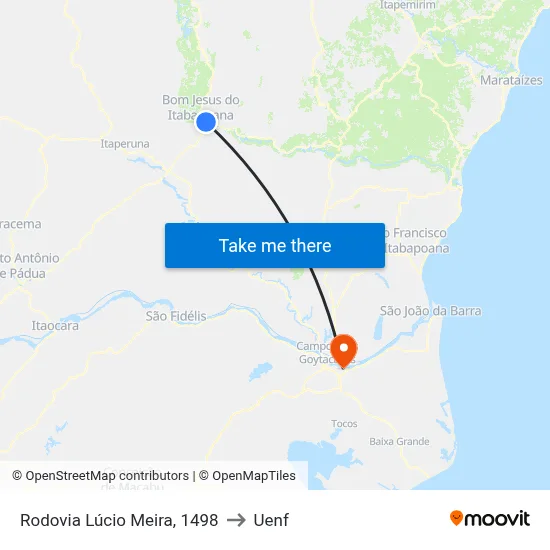 Rodovia Lúcio Meira, 1498 to Uenf map