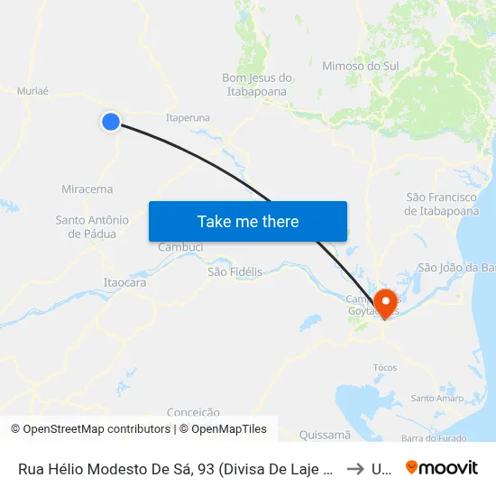 Rua Hélio Modesto De Sá, 93 (Divisa De Laje Do Muriaé) to Uenf map