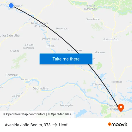 Avenida João Bedim, 373 to Uenf map