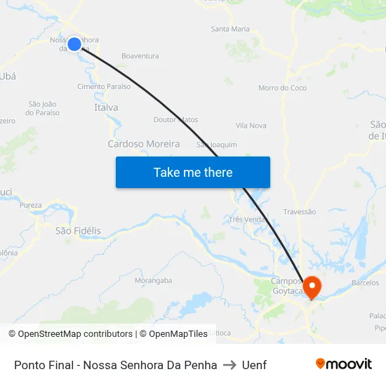 Ponto Final - Nossa Senhora Da Penha to Uenf map