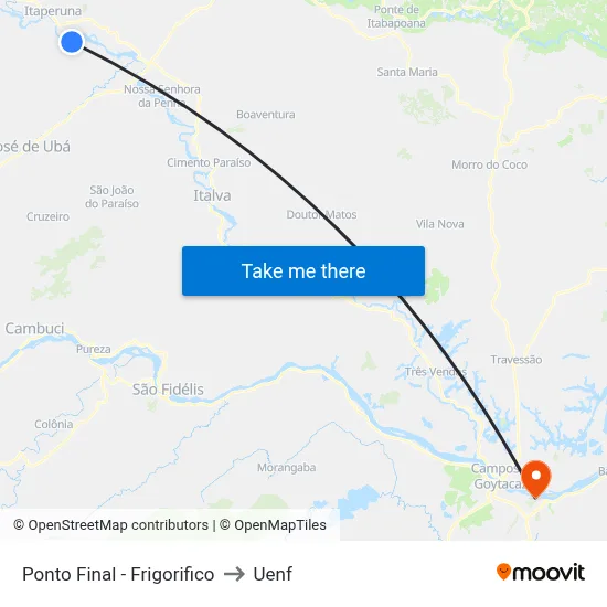 Ponto Final - Frigorifico to Uenf map