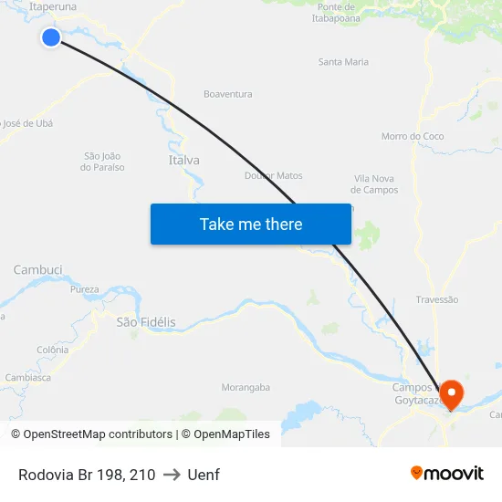 Rodovia Br 198, 210 to Uenf map