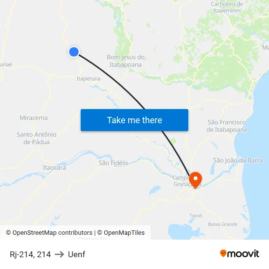 Rj-214, 214 to Uenf map