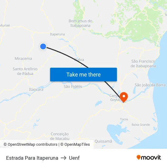 Estrada Para Itaperuna to Uenf map