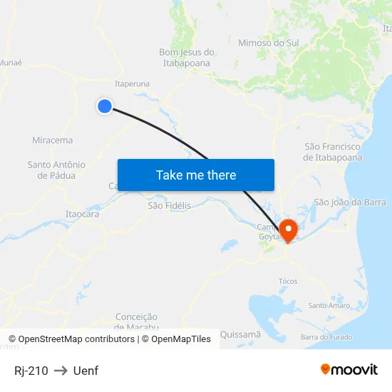 Rj-210 to Uenf map