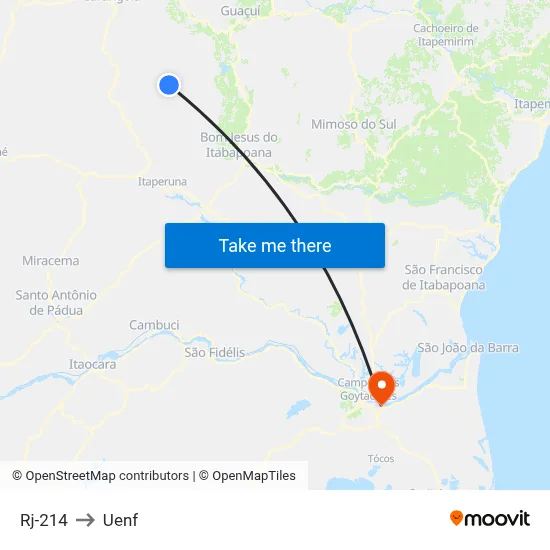 Rj-214 to Uenf map
